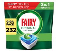 Fairy Original Power Dishwasher Tablets Breeze, 232 Capsules, 1st Time Cleaning Action with No Rewash, Effective on 100% Grease