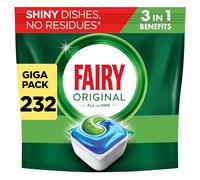 Fairy Dishwasher Tablets Original All-in-One Breeze Effective on Dried-On Grease 232 Tablets