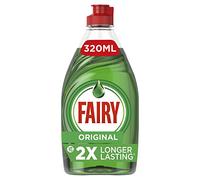 Fairy Original Washing Up Liquid Green - 320ml Concentrated Dishwashing Liquid with LiftAction | Long Lasting Suds, Powerful Grease Remover, Gentle on Hands