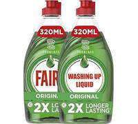 Fairy Original Washing Up Liquid Green 320ml (Pack of 2) | Powerful Dishwashing Liquid | Grease Cutting Washing Up Liquid for Dishes, Pots & Pans | Long Lasting Exceptional Cleaning Power