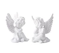Fairy Ornaments Grave Decorationscherub Resin Statue Sculpture Decorative Baby Angel Figure Garden Miniature White 2pcs