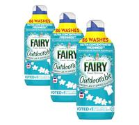 Fairy Outdoorable Fabric Softener, Ultra Concentrated Freshness for Sensitive Skin, 86 Washes, 1.204L (Pack of 3)