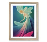 Fairy Painting Minimalism Framed Wall Art Print A2 Oak