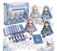 Fairy Patchwork DIY Collection, Fairy Handmade Sewing Kit, Fun Flower Fairies Patchwork Sewing Kit, 4 Handcrafted Winged Flower Fairies, Complete Sewing Materials (D 1set)
