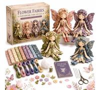 Fairy Patchwork DIY Collection, Fairy Handmade Sewing Kit, Fun Flower Fairies Patchwork Sewing Kit, 4 Handcrafted Winged Flower Fairies, Complete Sewing Materials (A 1set)