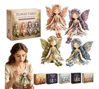 Fairy Patchwork DIY Collection,Flower Fairies Patchwork Sewing Kit,A Fairy Tale You Can Stitch,Make 4pcs Winged Elf Cloth Dolls,Sewing Materials,Home Decor Unique Handmade Gift，Flower Fairies