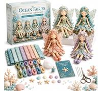 Fairy Patchwork DIY Collection,Fun Flower Fairy Handmade Sewing Kit,Make 4pcs Winged Elf Cloth D-oll,Fabric Full Supplies DIY Craft Set for Adults Beginner,Home Decor Unique Handmade Present (#3)