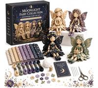 Fairy Patchwork DIY Collection,Fun Flower Fairy Handmade Sewing Kit,Make 4pcs Winged Elf Cloth D-oll,Fabric Full Supplies DIY Craft Set for Adults Beginner,Home Decor Unique Handmade Present (#7)