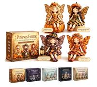 Fairy Patchwork DIY Collection, Patchwork Fairy DIY Kit, Handcrafted Pixie Apparel Textile, Creative Manual Sewing, Craft Enthusiasts, Fun Craft Kit (Pumpkin Fairies,7.9''*5.1''*2'')