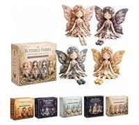 Fairy Patchwork DIY Craft Collection, Fun Floral Fairy Sewing Kit, Make 4 Winged Elf Fabric Dolls, Complete Fabric Supplies DIY Craft Set for Beginner Crafters, Unique Handmade Home Decor & Gift(B)