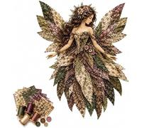 Fairy Patchwork DIY Kit, DIY Flower Fairies Patchwork, Pre-Cut Felt Sewing Kit for Adults Beginners, Projects with Full Materials, Handmade Craft Home Decor Holiday Gift (Green)