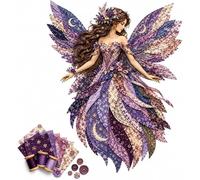 Fairy Patchwork DIY Kit, DIY Flower Fairies Patchwork, Pre-Cut Felt Sewing Kit for Adults Beginners, Projects with Full Materials, Handmade Craft Home Decor Holiday Gift (Dark Purple)