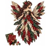 Fairy Patchwork DIY Kit, DIY Flower Fairies Patchwork, Pre-Cut Felt Sewing Kit for Adults Beginners, Projects with Full Materials, Handmade Craft Home Decor Holiday Gift (red)