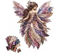 Fairy Patchwork DIY Kit, DIY Flower Fairies Patchwork, Pre-Cut Felt Sewing Kit for Adults Beginners, Projects with Full Materials, Handmade Craft Home Decor Holiday Gift (Flower)