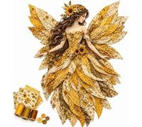 Fairy Patchwork DIY Kit, DIY Flower Fairies Patchwork, Pre-Cut Felt Sewing Kit for Adults Beginners, Projects with Full Materials, Handmade Craft Home Decor Holiday Gift (Yellow)