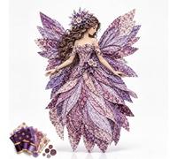 Fairy Patchwork DIY Kit, DIY Flower Fairies Patchwork, Pre-Cut Felt Sewing Kit for Adults Beginners, Projects with Full Materials, Handmade Craft Home Decor Holiday Gift (Purple)