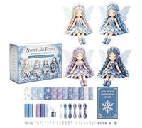 Fairy Patchworks DIY Collection | Snowflake Fairies Sewing Kit With Pre Cut Fabric Pieces | Make 4 Winged Fairy Dolls | Complete Handmade Craft Set For Adults, Beginners, Craft Lovers & Home Decor