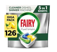 Fairy Platinum All-In-1 Lemon Dishwasher Tablets, 126 Tablets, Fairy Dishwasher Tablets Platinum, Dishwasher Tablets Bulk