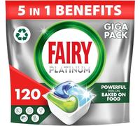 Fairy Platinum All-In-1 Dishwasher Tablets Bulk, 120 Tablets (24 x 5), Original, With Anti-Dull Technology & Rinse Aid Action, Fairy Dishwasher Tablets