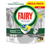 Fairy Platinum All In One Dishwasher Tablets Lemon 113 Tabs