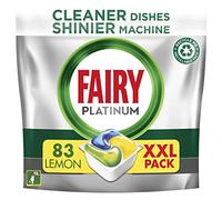 Fairy Platinum All in One Dishwasher Tablets, Lemon, 83 Capsules, For tough Challenges, Even Cleans Greasy Filters