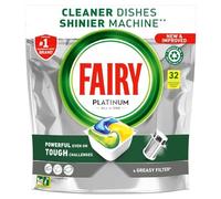 Fairy Platinum All In One Lemon Dishwasher Tablets, 32 pack