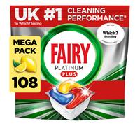 Fairy Platinum Plus All-in-1 108 Dishwasher Tablets, Lemon, Best Cleaning for a Like-New Finish, Fights Grease & Prevents Limescale