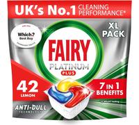 Fairy Platinum Plus All In 1 Dishwasher Tablets Bulk 42 Tablets Lemon With Anti Dull Technology & Rinse Aid Action