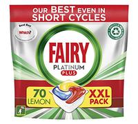 Fairy Platinum Plus All-In-1 Dishwasher Tablets Bulk, 70 Tablets, Lemon, XXL PACK, With Anti-Dull Technology & Rinse Aid Action