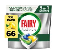 Fairy Platinum Plus All-In-1 DishwasherTablets, Bulk Pack - 66 Pods, Lemon, Greasy Filter & Rinse Aid Action