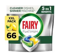 Fairy Platinum All-In-1 Dishwasher Tablets Bulk, Fairy Dishwasher Tablets Platinum Plus, 66 Tablets, Lemon, With Greasy Filter & Rinse Aid Action