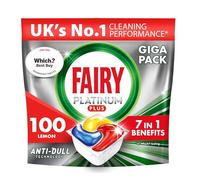 Fairy Platinum Plus All-In-One Dishwasher Tablets Bulk, Fairy Dishwasher Tablets Platinum Plus, Lemon, 100 Tablets (20 x 5), Dish Washing Tablets