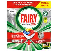 Fairy Platinum Plus All In One Dishwasher Tablets, Lemon, 102 Capsules