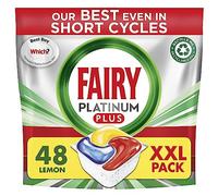 Fairy Platinum Plus All In One Dishwasher Tablets, Lemon, 48 Tablets, Our Best Cleaning For A Clean Like New, Removes Dullness and Prevents Limescale