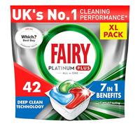 Fairy Platinum Plus Deep Clean Dishwasher Tablets, Fresh Herbal Breeze, 42 Tablets, Removes Dullness and Prevents Limescale
