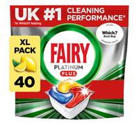 Fairy Platinum Plus Dishwasher Tablets - 40 Pack Lemon AntiDull Technology