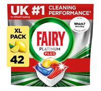 Fairy Platinum Plus Dishwasher Tablets - 42 Pack Lemon AntiDull Technology