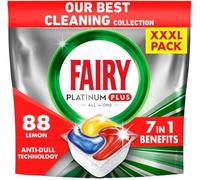 Fairy Platinum Plus Dishwasher Tablets All in One, 88 Pcs, Lemon Fragrance, Gloss and Prevent Stone