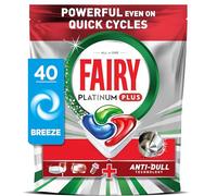 Fairy Dishwasher Tablets Platinum Plus – Quick Clean, Super Shine – Breeze, 40 Capsules