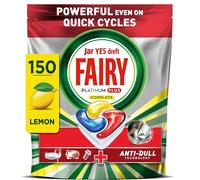 Fairy Platinum Plus All In One Dishwasher Tablets, Lemon, 150 Tablets, Our Best Cleaning For A Clean Like New, Removes Dullness & Prevents Limescale