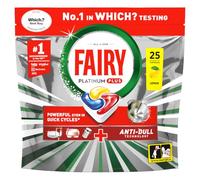 Fairy Platinum Plus Dishwasher Tablets, Lemon, 25 Capsules, Powerful Even In Quick Cycles