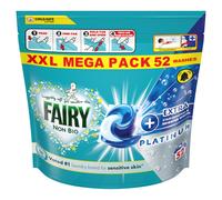 Fairy Platinum PODS, Washing Liquid Laundry Detergent Capsules, Non Bio, Extra Stain Removal & Brighter Whites, 52 Washes