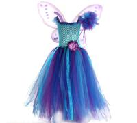 Fairy Princess Costume for Girls - Pageant Festival Dress with Wings And Wand - Fairy Princess Costume,for Stage Performance Halloween Cosplay Party Fair Festival Christmas Holiday Pride Garden