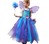 Fairy Princess Costume for Girls,Pageant Festival Dress with Wings And Wand,Toddler Fairy Costume | for Party Stage Performance Halloween Cosplay Fair Festival Christmas Holiday Pride Garden
