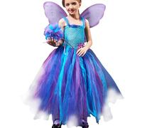 Fairy Princess Costume for Girls | Pageant Outfit with Wings and Magic - Fairy Costume for Toddler Girls - Party Stage Show Halloween Cosplay Fair Festival Christmas Holiday Pride