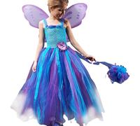 Fairy Princess Costume for Girls - Pageant Outfits with Wings And Wand,Toddler Girl Fairy Costume,for Party Stage Performance Halloween Cosplay Fair Festival Christmas Holiday Pride Garden