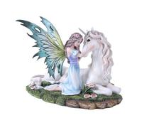 Fairy Princess with Unicorn Statue Meadow Flowers Fairyland Legends Collection
