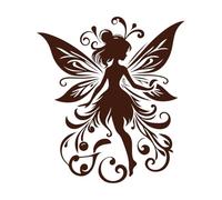Fairy Silhouette in a Beautiful Mystical Setting Vinyl Art Sticker 42x47.1cm Can Modify and add Information Coffee