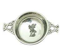 Fairy Sitting Chrome Plated Steel Quaich Bowl Scottish Quaich 122