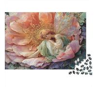 Fairy Sitting on A Beautiful Flower Jigsaw Puzzles Challenge Toy Educational Games Home Decoration for Adults& Teenager Age 14 Years Up 1000pcs (75x50cm)